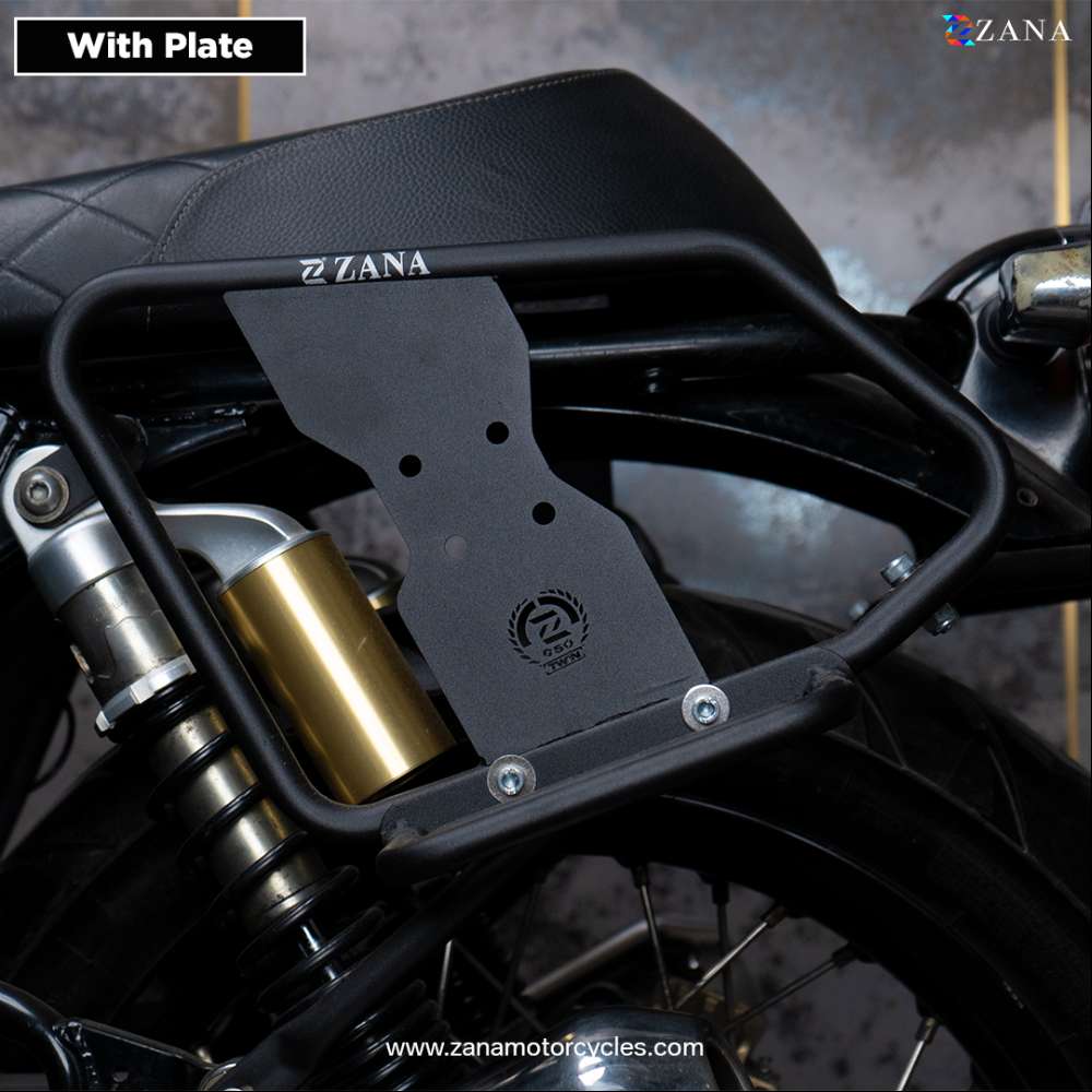 Royal Enfield Interceptor/ GT 650 Zana Saddle stay with Exhaust shield with Jerry can mount Texture Matte black - Image 10