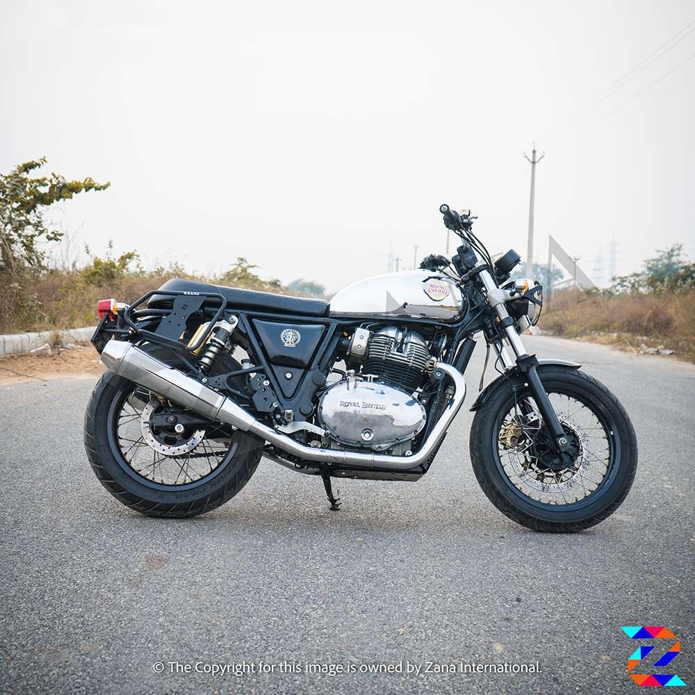 Royal Enfield Interceptor/ GT 650 Zana Saddle stay with Exhaust shield with Jerry can mount Texture Matte black - Image 11