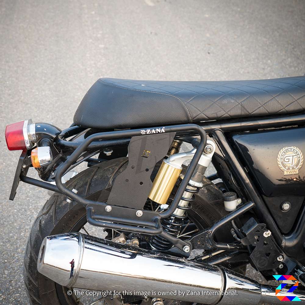 Royal Enfield Interceptor/ GT 650 Zana Saddle stay with Exhaust shield with Jerry can mount Texture Matte black - Image 3