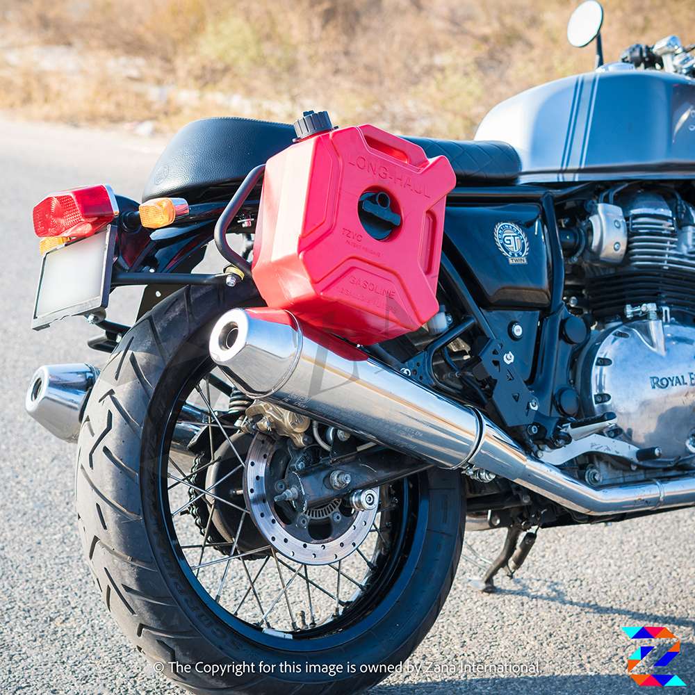 Royal Enfield Interceptor/ GT 650 Zana Saddle stay with Exhaust shield with Jerry can mount Texture Matte black - Image 4