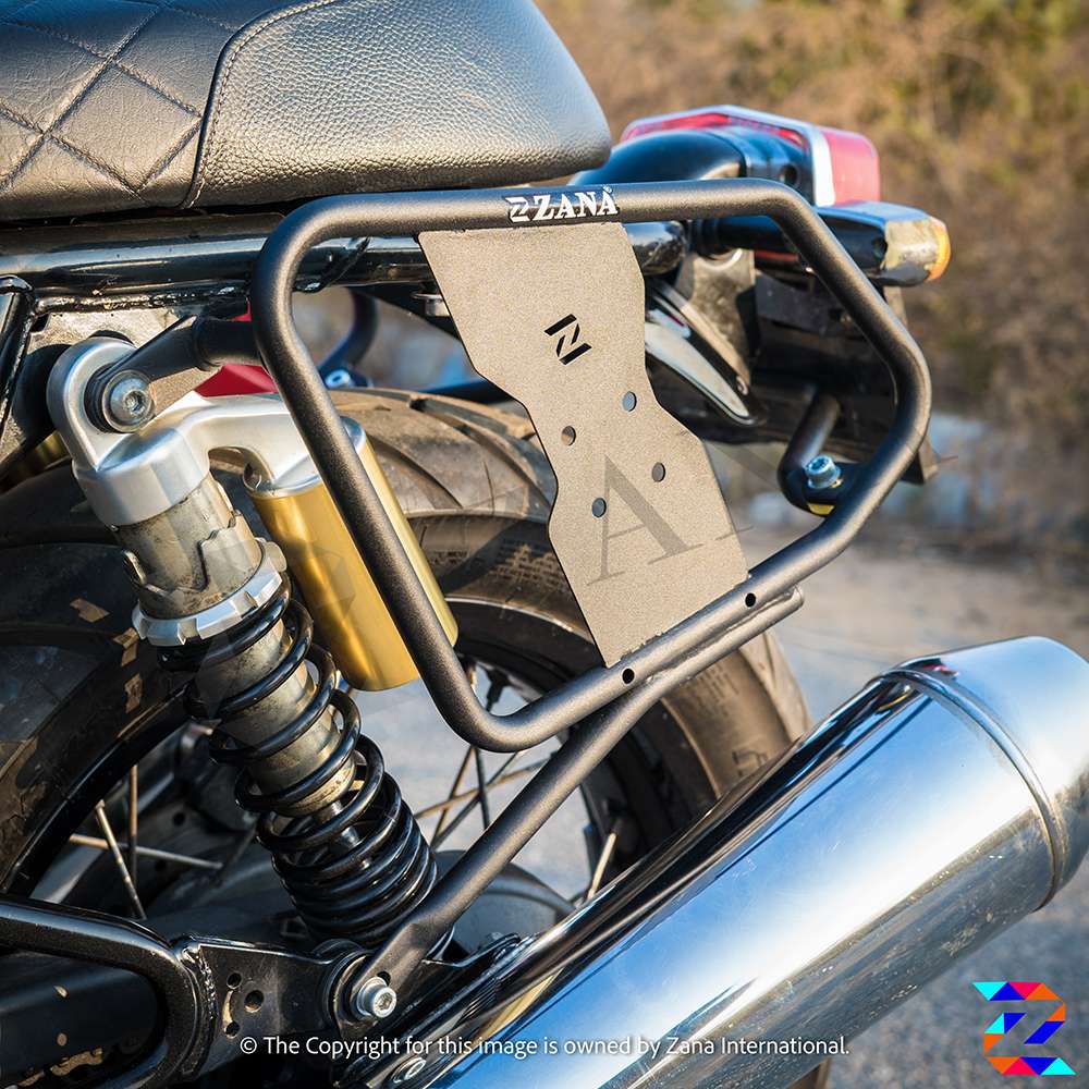 Royal Enfield Interceptor/ GT 650 Zana Saddle stay with Exhaust shield with Jerry can mount Texture Matte black - Image 5