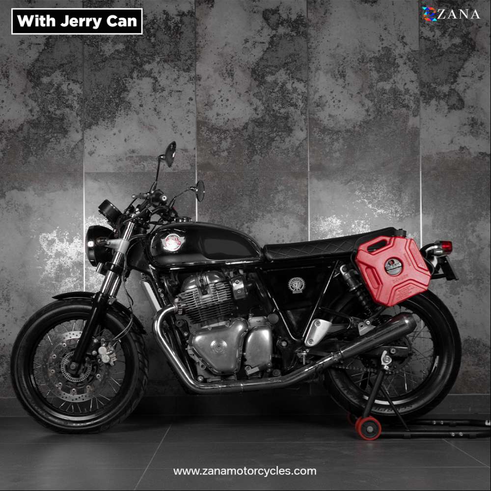 Royal Enfield Interceptor/ GT 650 Zana Saddle stay with Exhaust shield with Jerry can mount Texture Matte black - Image 7