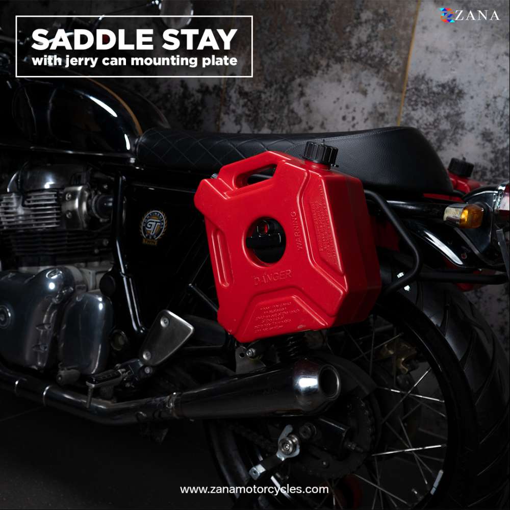 Royal Enfield Interceptor/ GT 650 Zana Saddle stay with Exhaust shield with Jerry can mount Texture Matte black - Image 8