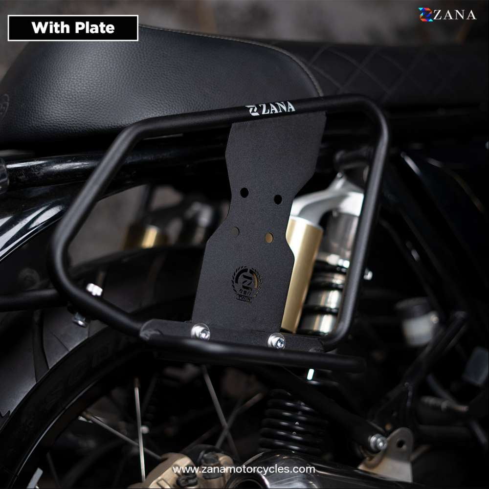 Royal Enfield Interceptor/ GT 650 Zana Saddle stay with Exhaust shield with Jerry can mount Texture Matte black - Image 9