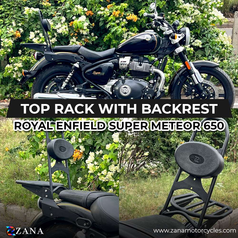 Royal Enfield Super Meteor 650 Zana Back Carrier with adjustable pillion back rest - Image 5